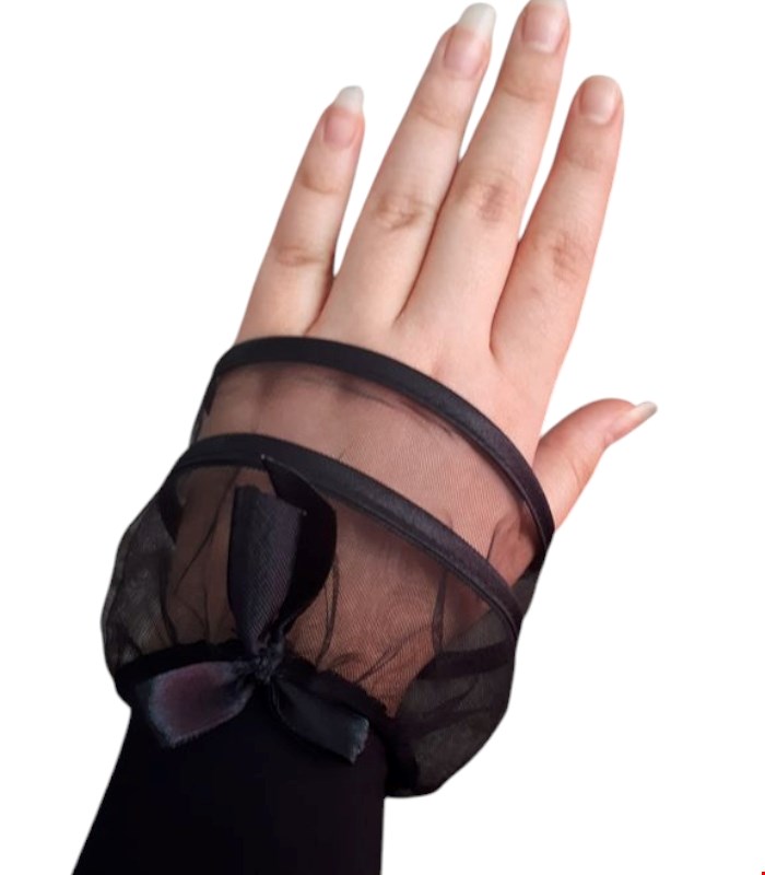 ساق دست تور دوبل زنانه مشکی
