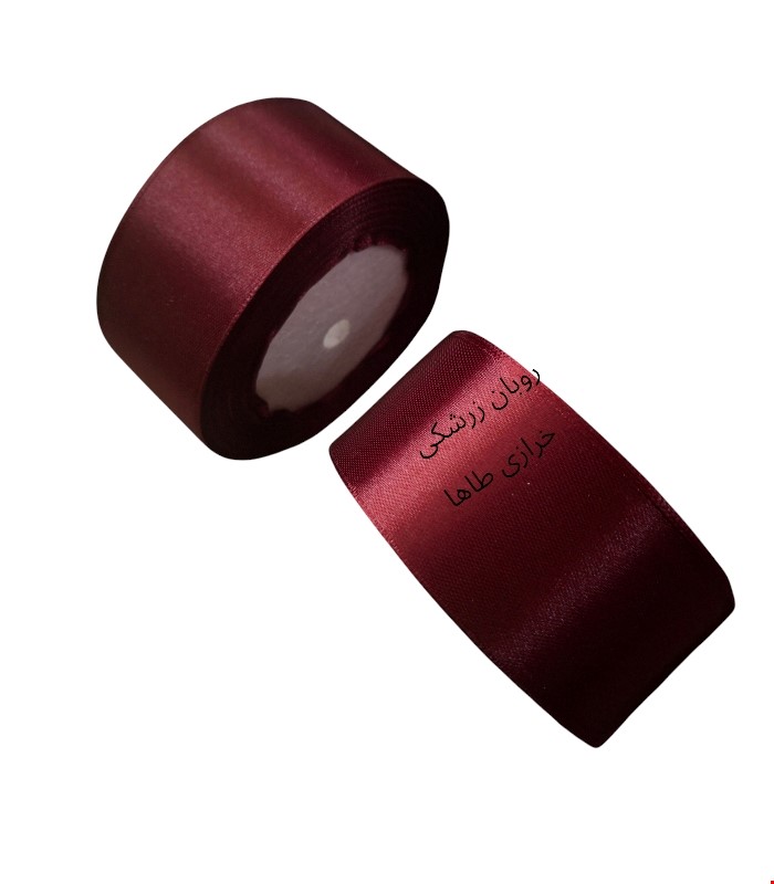 روبان ساتن چهارسانت زرشکی تیره