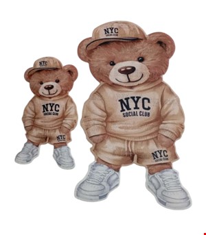 استیکر حرارتی پارچه ای خرسیNYC ده عددی