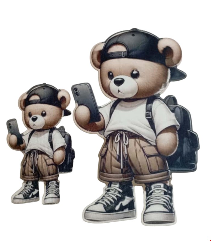 استیکر حرارتی پارچه ای خرسی موبایل به دست ده عددی