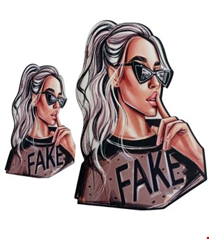 استیکر پارچه ای حرارتی طرح دخترFAKEده عددی