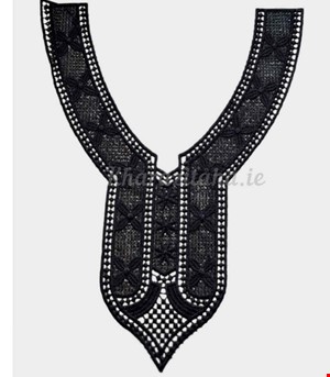 یقه گیپور آماده مشکی