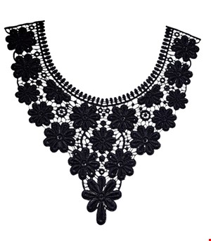 یقه گیپور گلدار مشکی