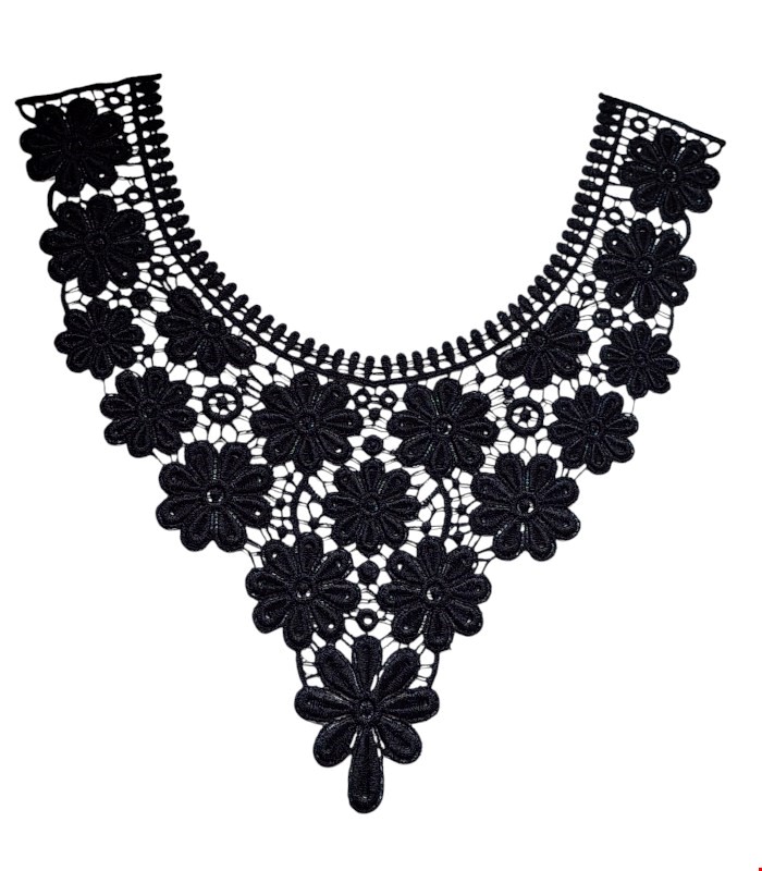 یقه گیپور گلدار مشکی